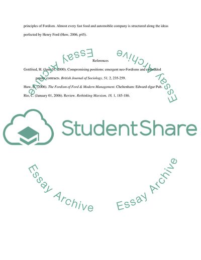 Principle of Fordism: Industrial Revolution