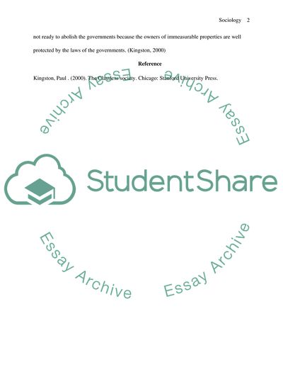 The Idea and Philosophy of Classless Society