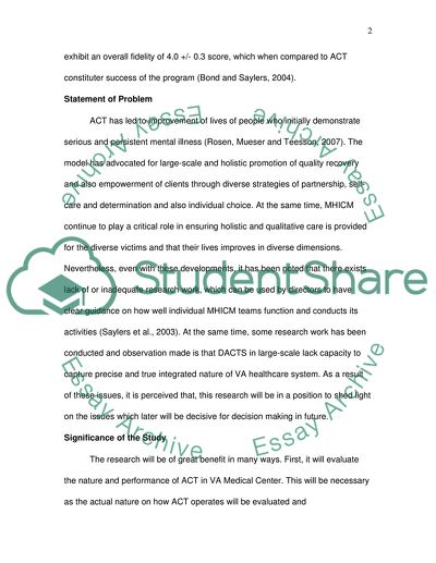 Assertive Community Treatment At Medical Center