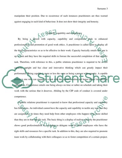 Individual reflective report. PR as a profession