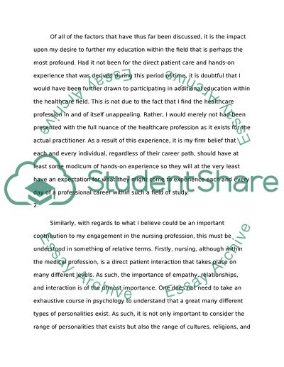 How The Patient Care Has Influenced Career