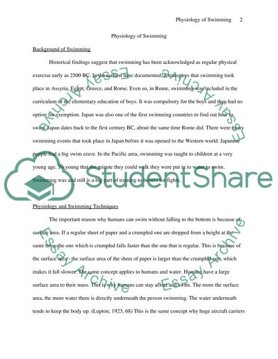 Historical Physiology of Swimming