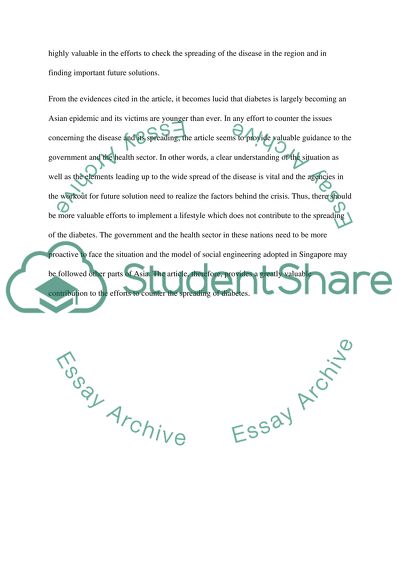 Diabetes Is Becoming an Asian Epidemic by Phil Zabriskie