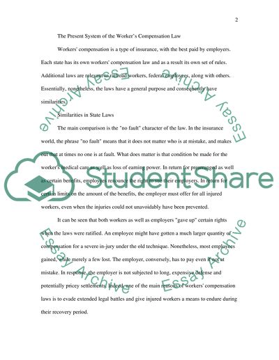 The Present System of the Workers Compensation Law