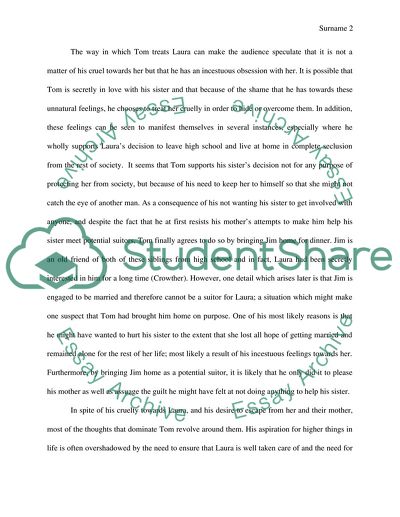 Relationship between Tom and His Sister Laura in The Glass Menagerie