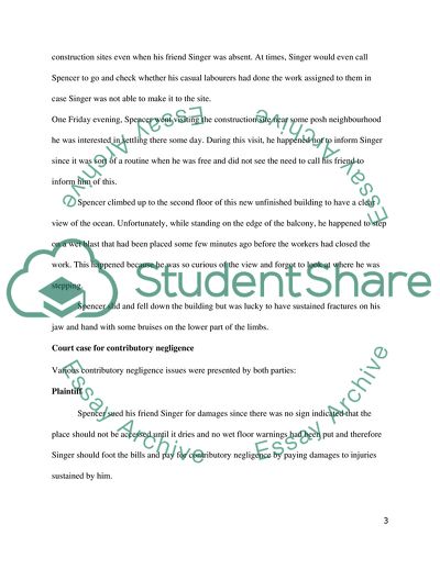 Contributory Negligence