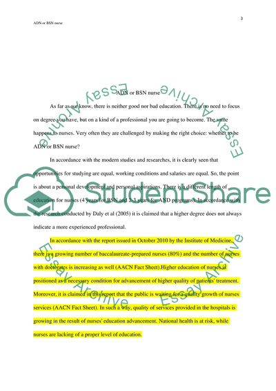 Competencies of Nurses Prepared at the Associate Degree Level and Baccalaureate Degree Level