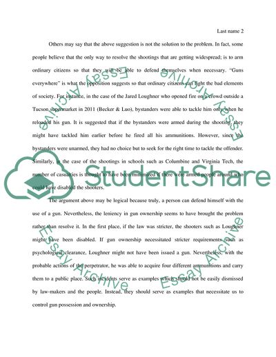 The Control of Gun Possession