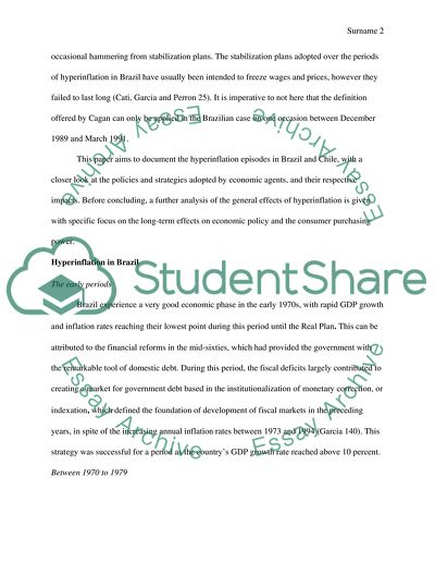 Hyperinflation in Chile and Brazil