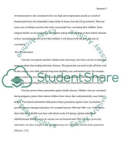 Pros and Cons of Children Getting Their Immunizations