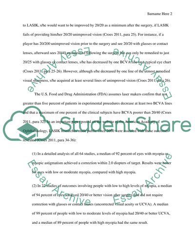 Lasik Eye Surgery in Sports: The 20/20 Vision