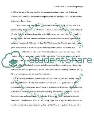 Current issues in financial reporting