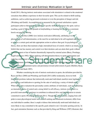 The Roles and Effects of Intrinsic and Extrinsic Motivation in Sport