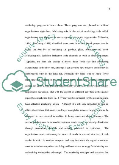 The Concept Of Marketing Mix