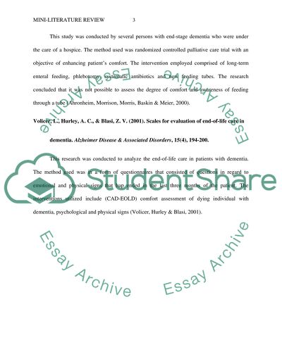 Analysis of Articles about Care of Patients Suffering from Dementia Disorder