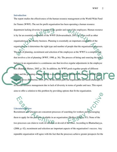 Human Resources Management World Wide Fund For Nature ( WWF)