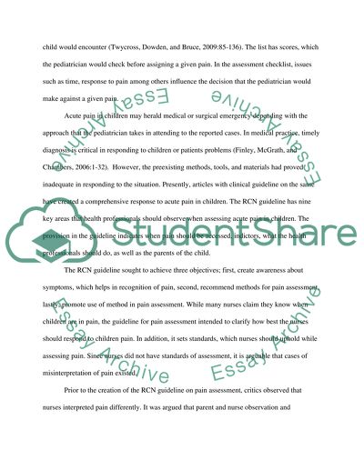 Acute Pain in Children