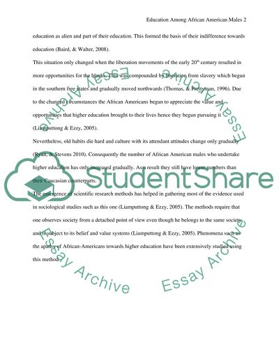 Education, African American males