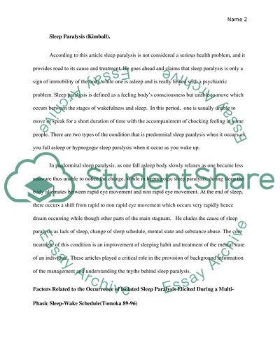 Essay sleep disorders
