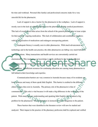 Barrier with Experience Pharmacist