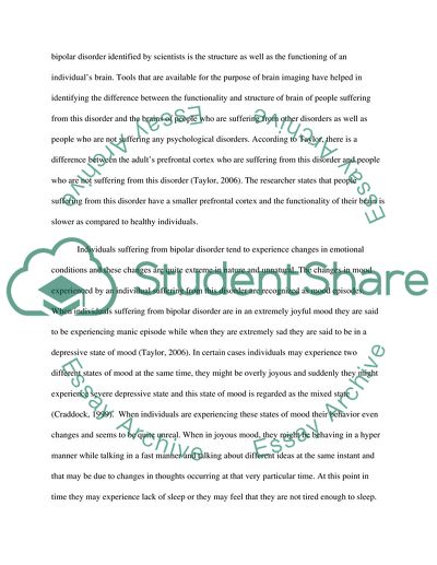 Bipolar Disorder as Sudden and Unnatural Changes in Mood
