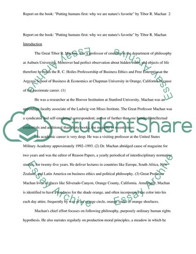 Putting Humans First: Why We Are Natures Favorite by Tibor R. Machan