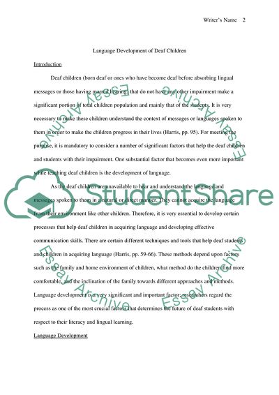 Language Development of Deaf Children