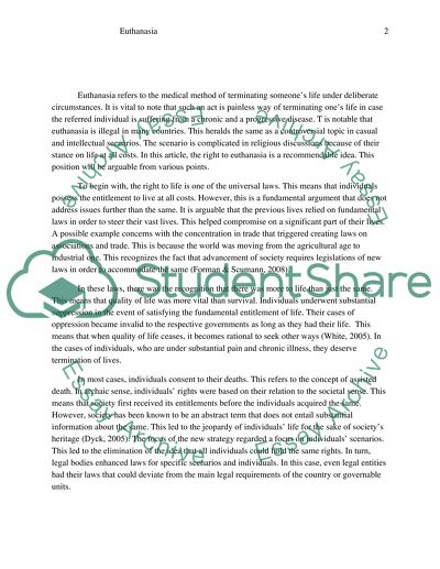 The Right to Euthanasia for the Terminally Ill