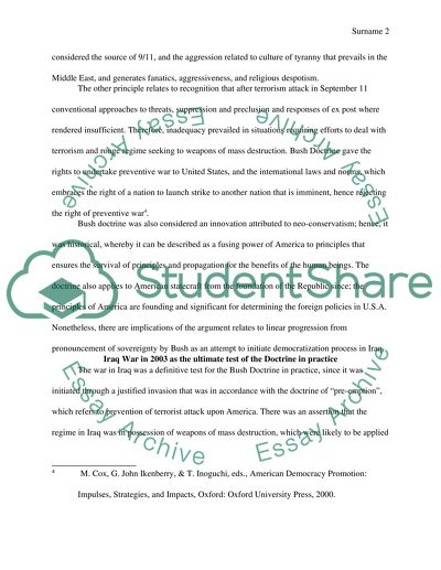 The Main Ideas of the Bush Doctrine