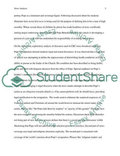 Discourse and Narrative Issues of News Analysis