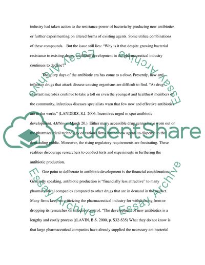 Antibiotic development in the pharmaceutical industry