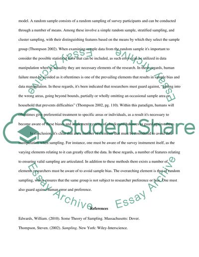 Avoiding Data Manipulation when Sampling