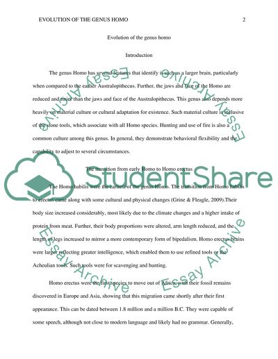 Evolution of the Genus Homo
