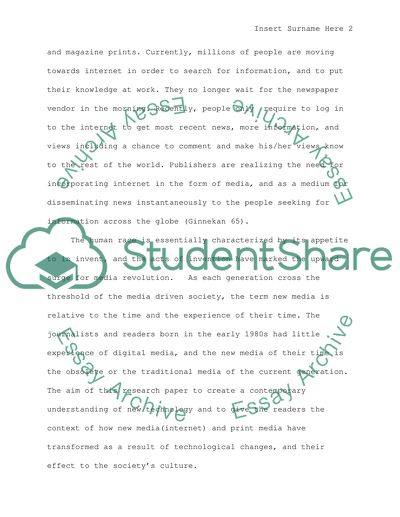 Print Media Versus Internet