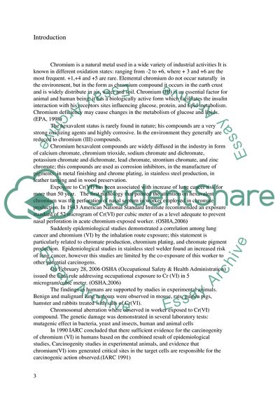 Sufficient Evidence for the Carcinogenicity of Chromium