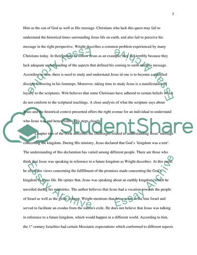 Analysis of The Challenge of Jesus Written by NT Wright