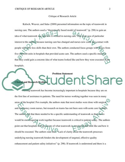 What Does Nursing Teamwork Look Like