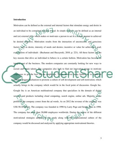 Motivational practices of an organization