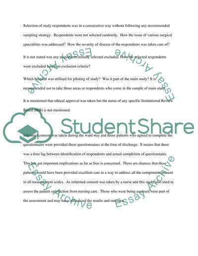 Critique the study of the article