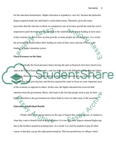 Why Should People Pay for Higher Education