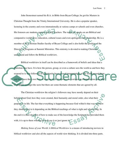 Making Sense of the World: A Biblical Worldview Critique