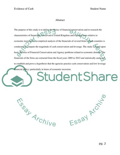 Cash Conservative and Low-Leverage Firms