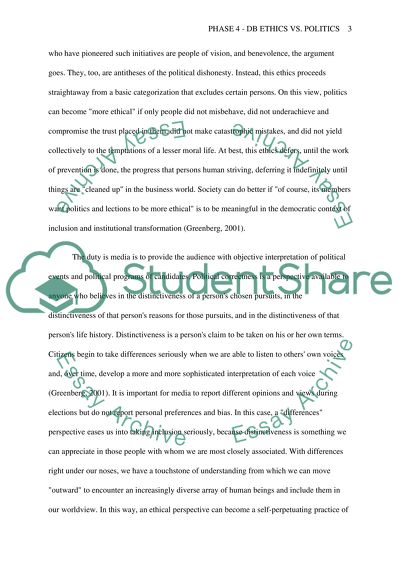 Ethical Behavior in Politics