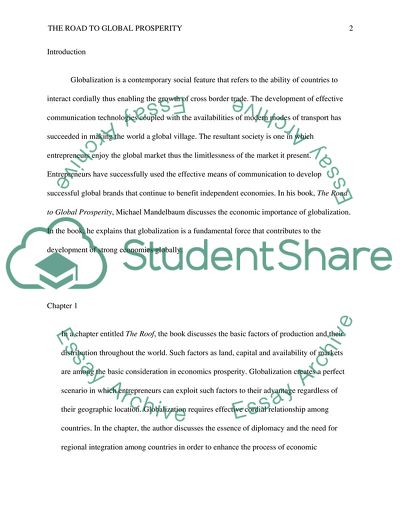 The Road to Global Prosperity