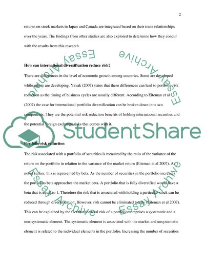 International Portfolio Diversification