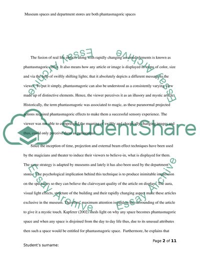 Museum spaces and department stores are both phantasmagoric spaces