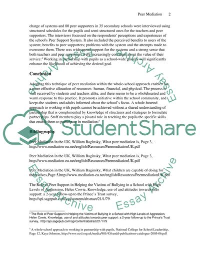 Evaluating the effectiveness of peer mediation as a way of resolving disputes among children in Britain
