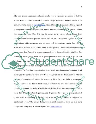 Geothermal Energy and its Potential Applications in the United States