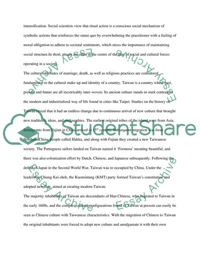 Rituals of Taiwan - Cultural Attributes of Marriage, Death