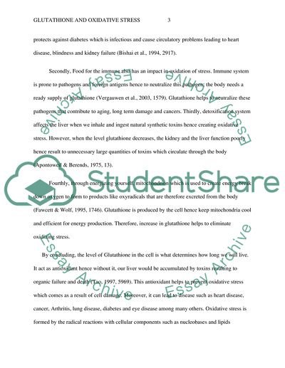 Glutathione is important in the defence against oxidative stress-